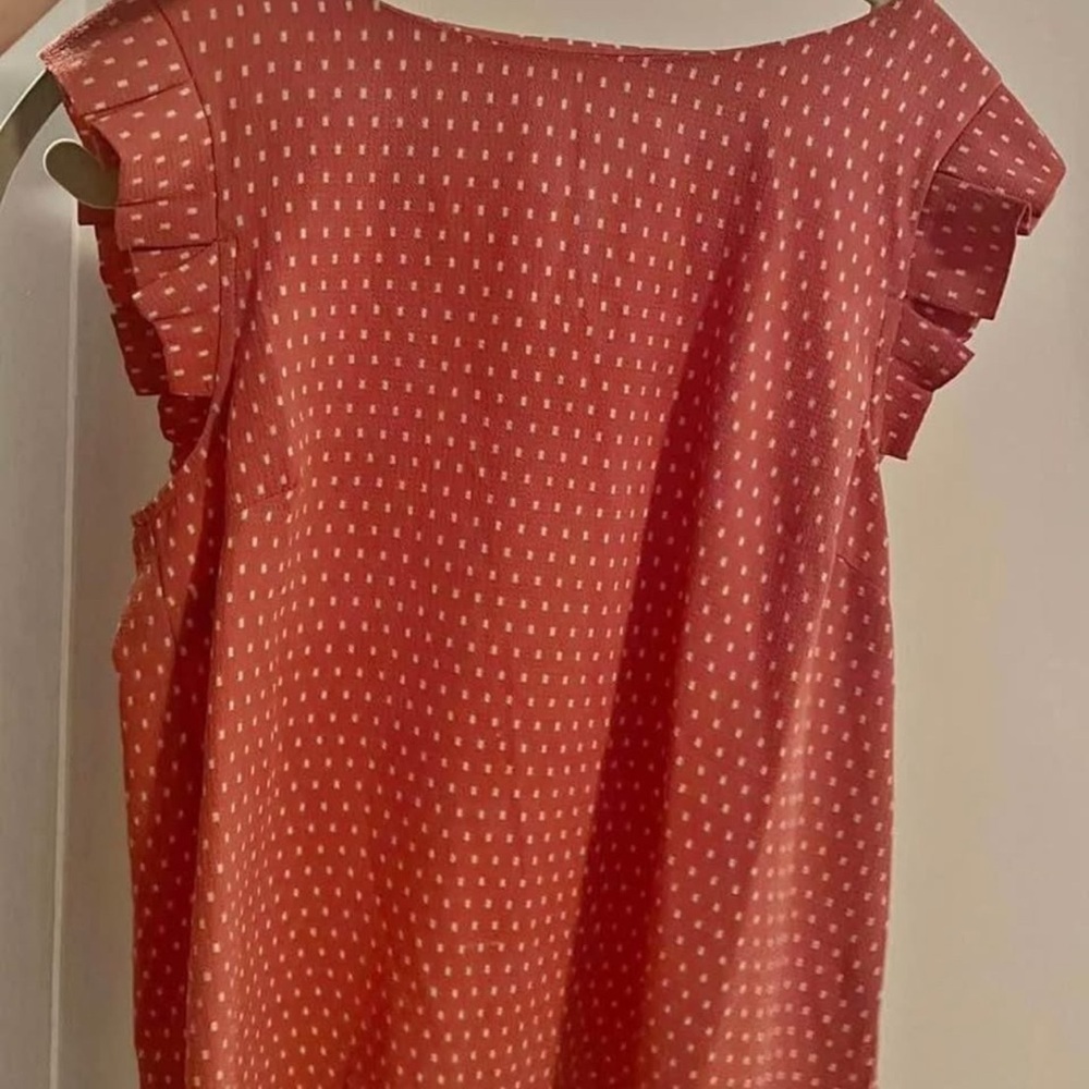 Ruffled Sleeve Coral Top